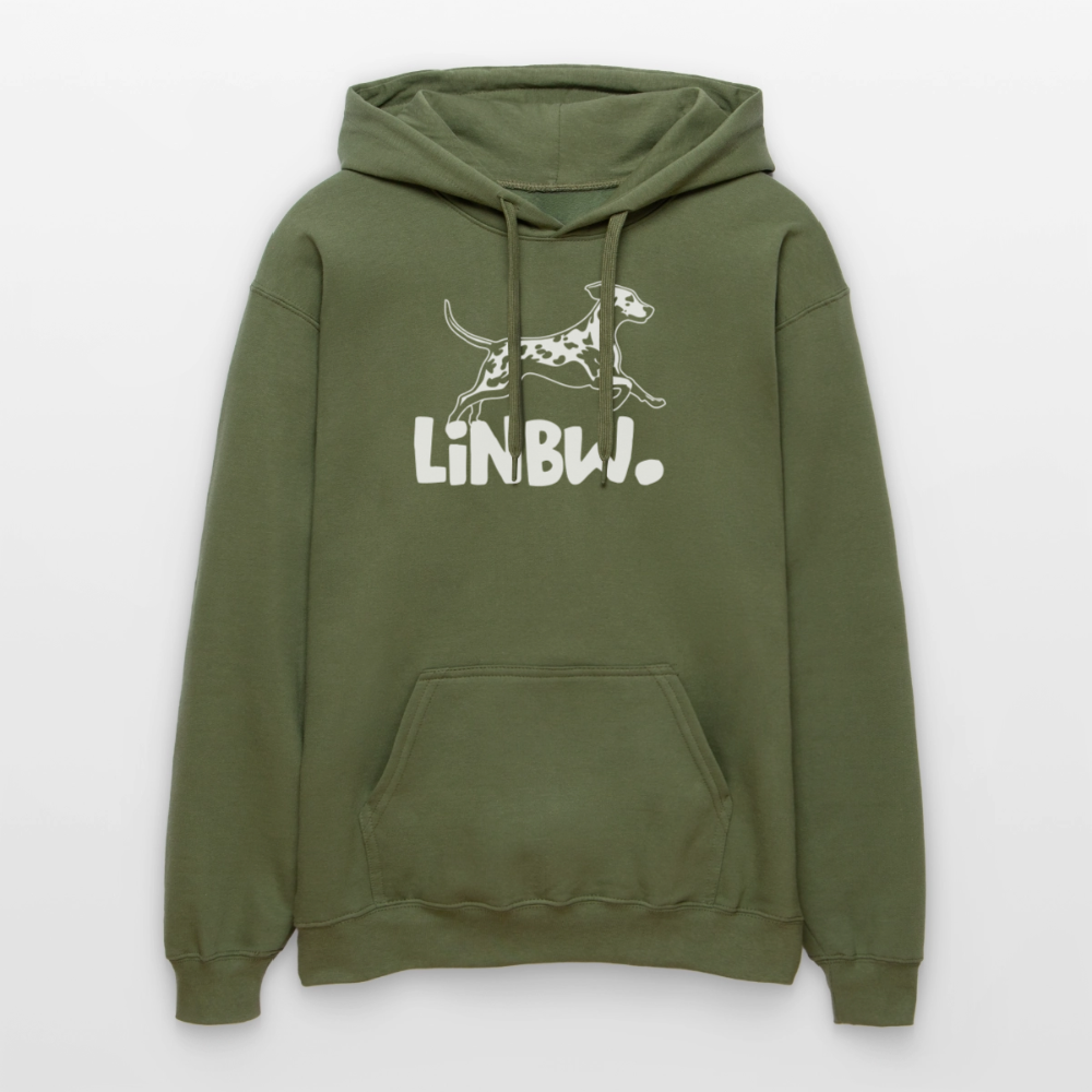 LiNBW. Hoodie White Edition - Militärgrün