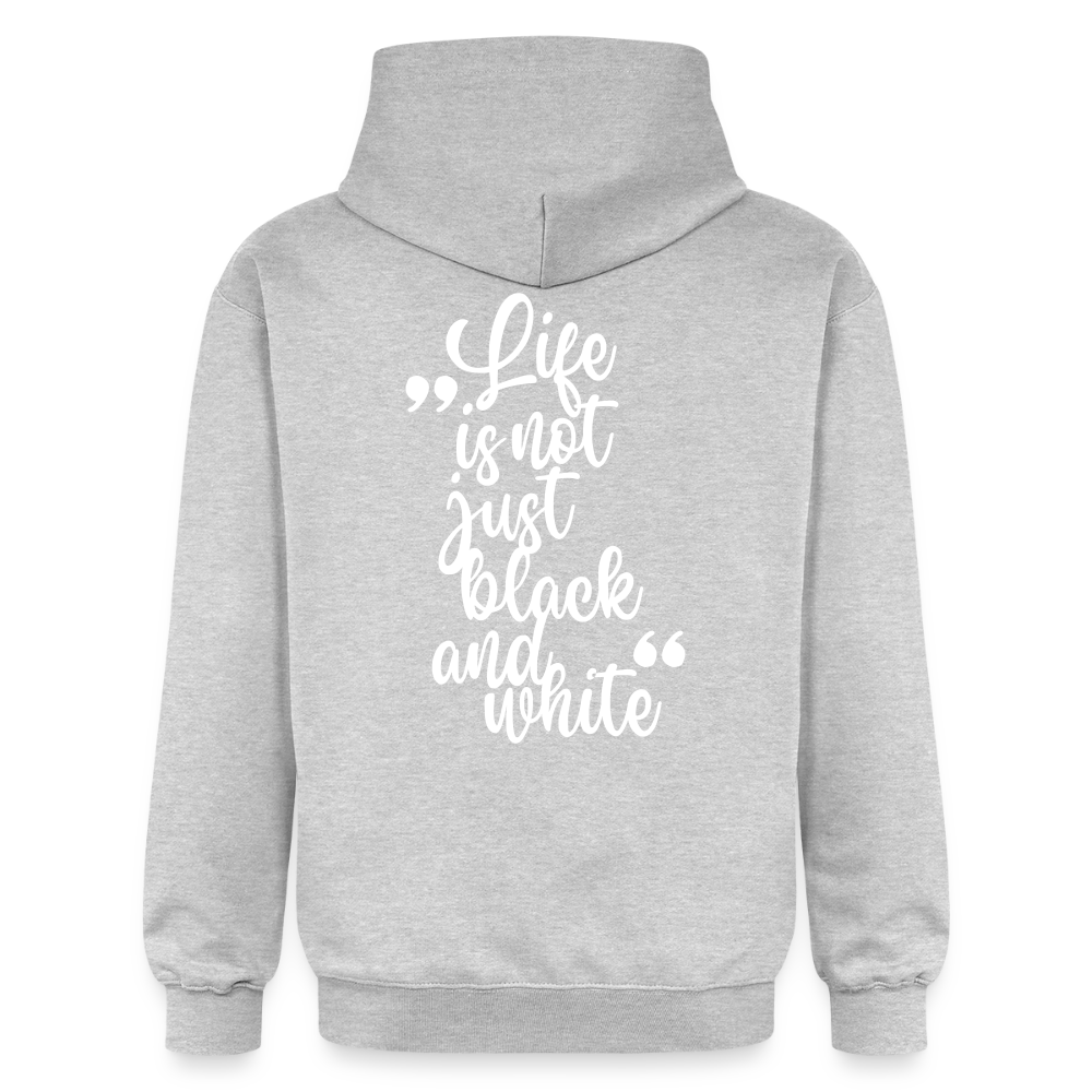 LiNBW. Crew Hoodie White Edition Life is not just black and white - Hellgrau meliert