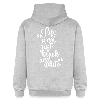 LiNBW. Crew Hoodie White Edition Life is not just black and white - Hellgrau meliert