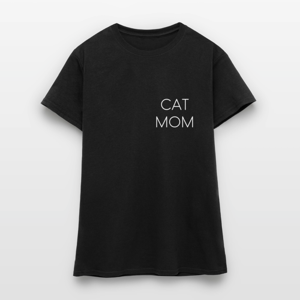 Pedro's T-Shirt CAT MOM Stolzes Personal einer Katze White Edition - Schwarz