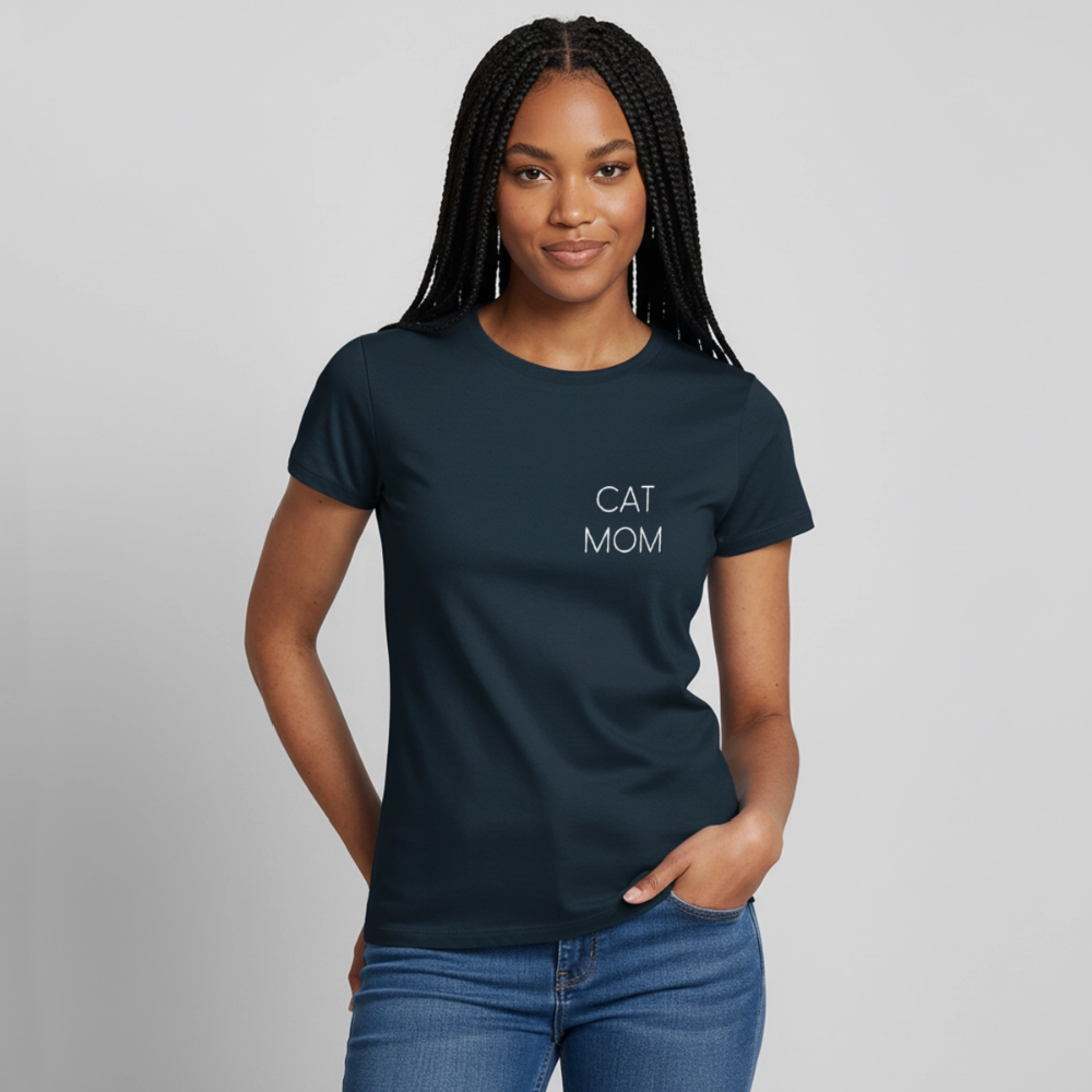 Pedro's T-Shirt CAT MOM Stolzes Personal einer Katze White Edition - Navy