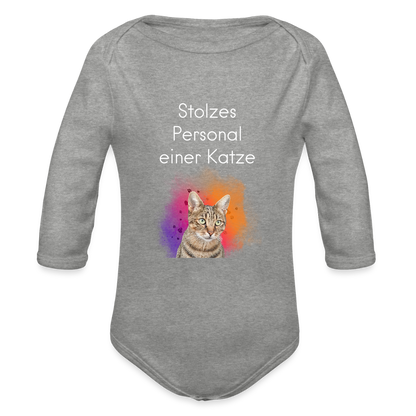 Pedro´s Langarm-Body Stolzes Personal einer Katze White Edition - LiNBW.