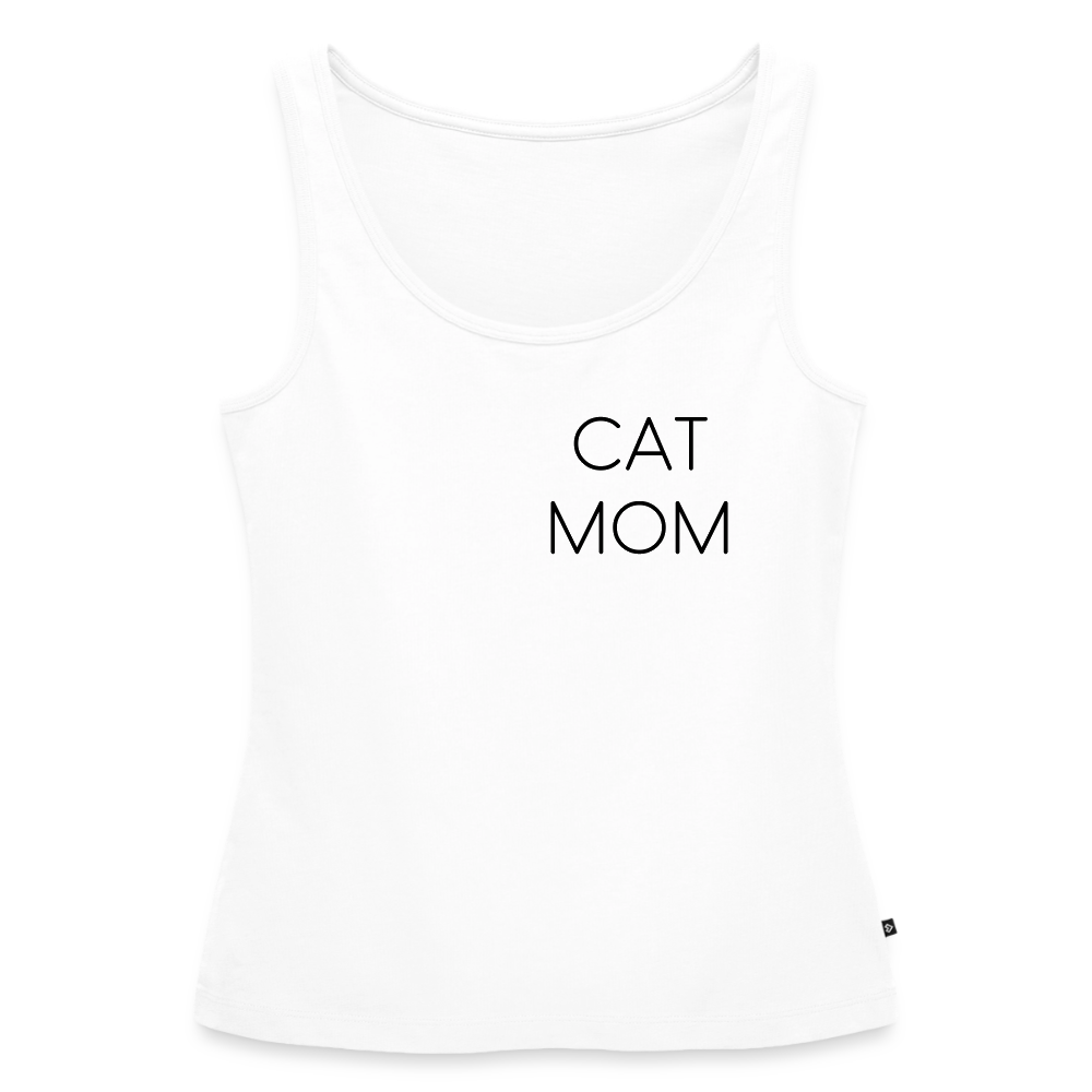 CAT MOM | Damen-Tanktop mit schwarzem Schriftzug - Weiß