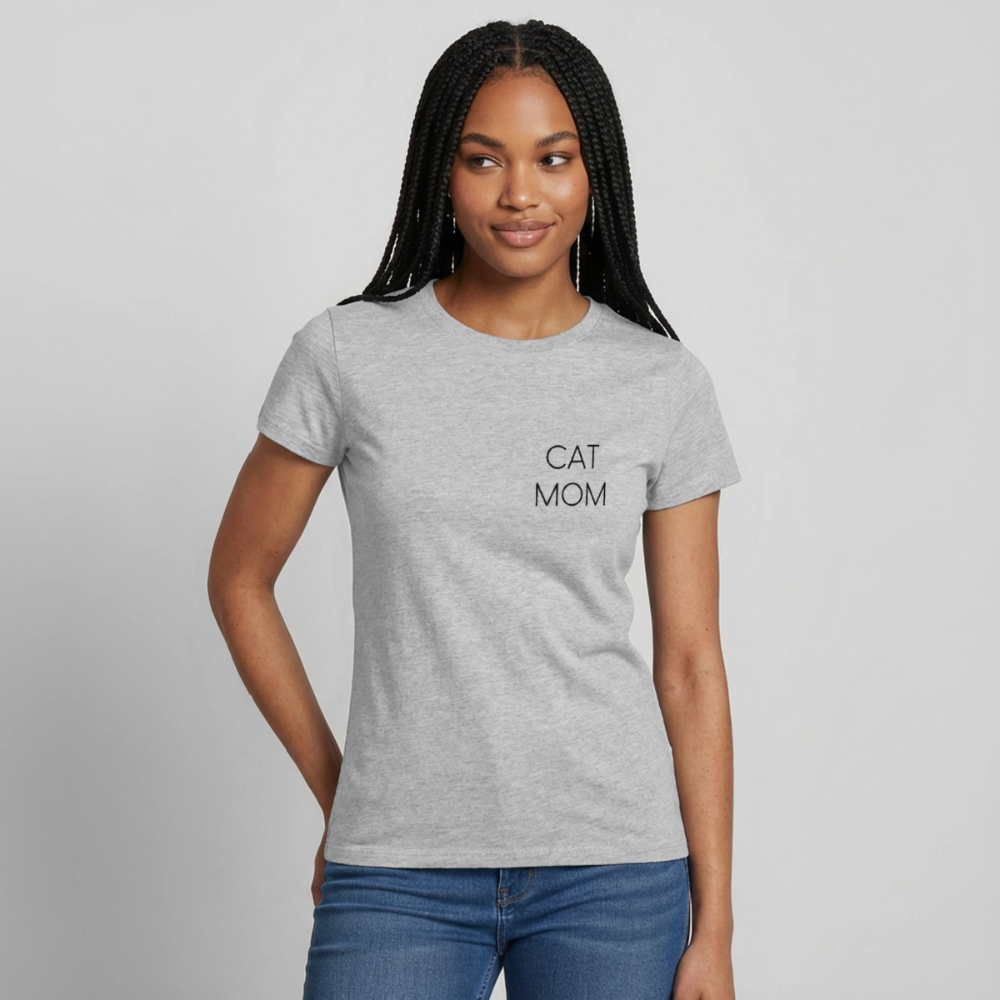 Pedro's T-Shirt CAT MOM Stolzes Personal einer Katze Black Edition - Grau meliert