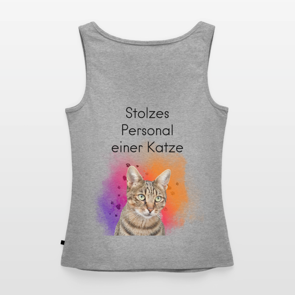 Pedro´s Tank Top Premium Stolzes Personal einer Katze CAT MOM Black Edition - Grau meliert