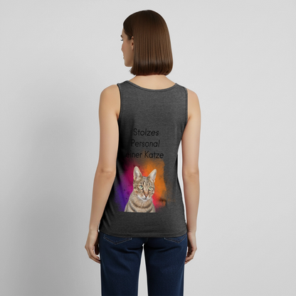 Pedro´s Tank Top Premium Stolzes Personal einer Katze CAT MOM Black Edition - Anthrazit meliert