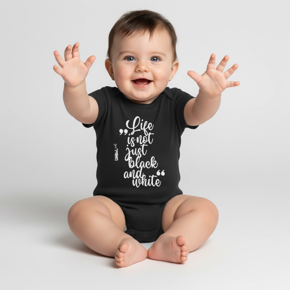 Life is not just black and white Kurzarm-Body White Edition - Schwarz