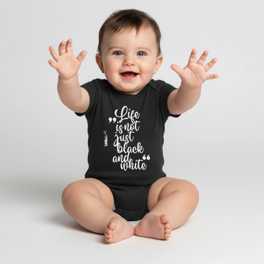 Life is not just black and white Kurzarm-Body White Edition - Schwarz
