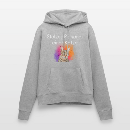 Pedro's Hoodie Stolzes Personal einer Katze White Edition - Grau meliert