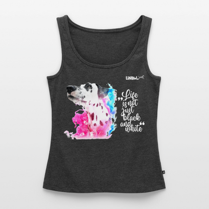 Boa´s Tank Top Premium Splash Life is not just black and white Edition White - Anthrazit meliert