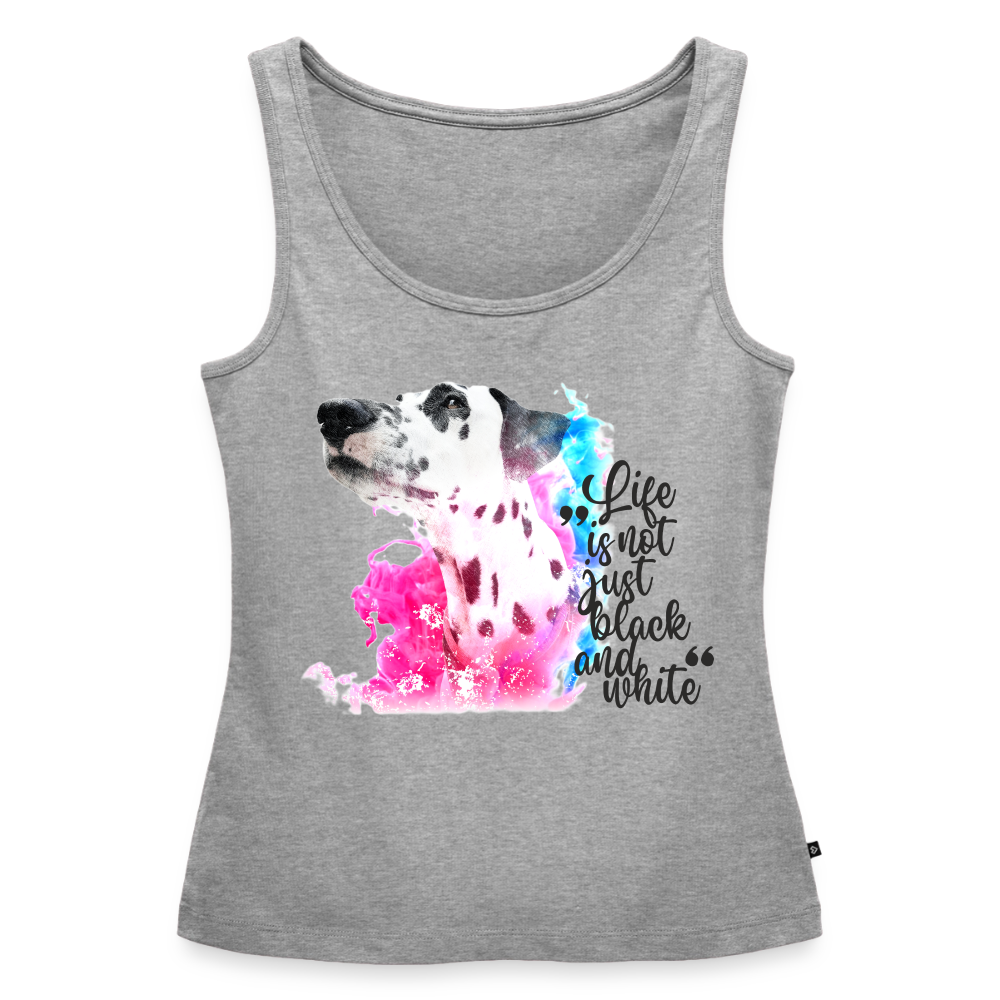 Boa´s Tank Top Premium Splash Life is not just black and white Edition Black - Grau meliert