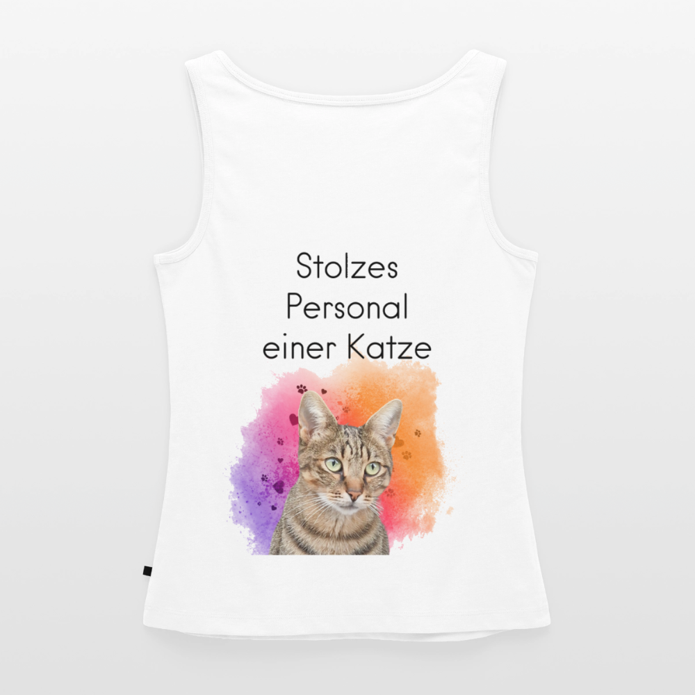 Pedro´s Tank Top Premium Stolzes Personal einer Katze CAT MOM Black Edition - Weiß