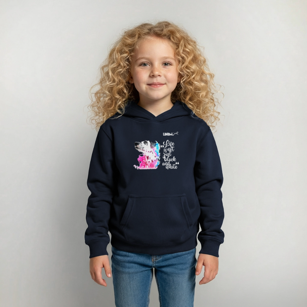 Boa's Hoodie Splash Life is not just black and white Edition White - Navy