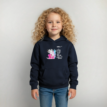 Boa's Hoodie Splash Life is not just black and white Edition White - Navy