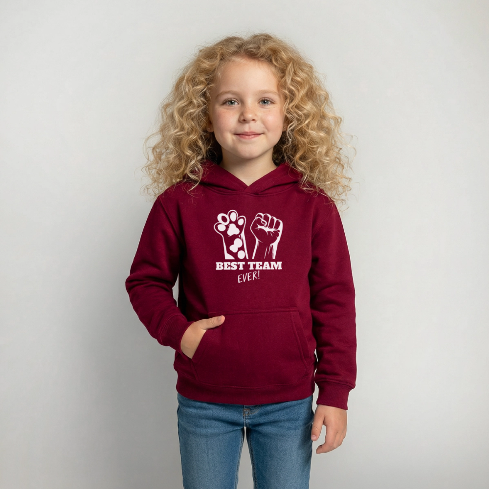 Best Team Ever  Hoodie White Edition - Bordeaux