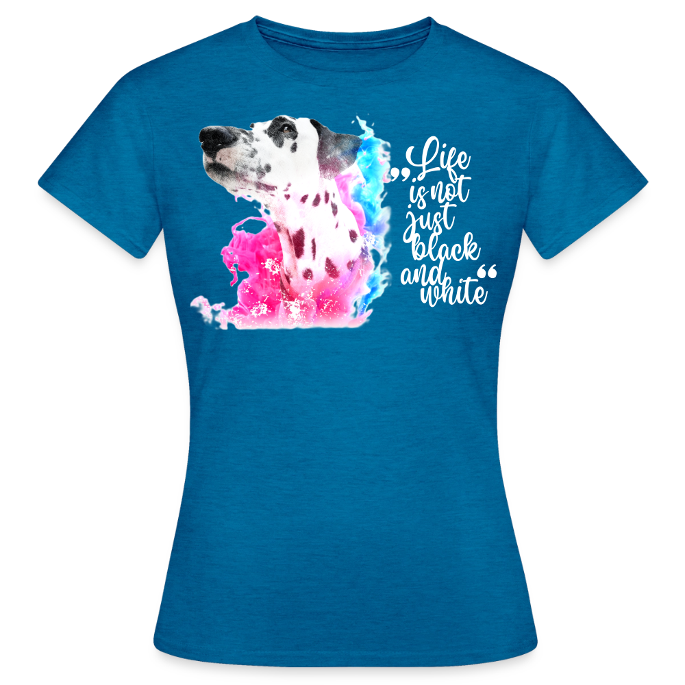 Boa's T-Shirt Splash White Edition Life is not just black and white - Antikblaues Saphir meliert