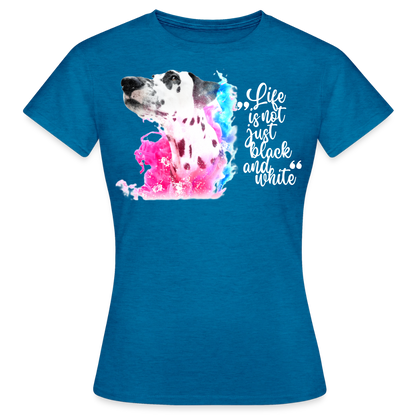 Boa's T-Shirt Splash White Edition Life is not just black and white - Antikblaues Saphir meliert