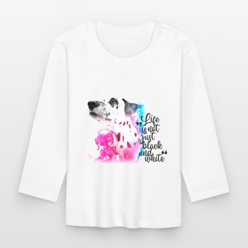 Boa´s Langarmshirt Splash Life is not just black and white - Weiß