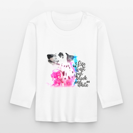 Boa´s Langarmshirt Splash Life is not just black and white - Weiß
