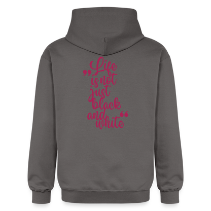 LiNBW. Crew Hoodie Pink Edition Life is not just black and white - Dunkelgrau