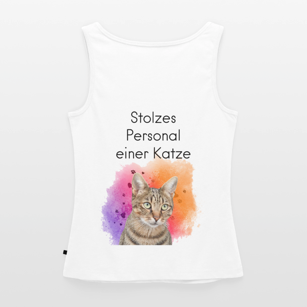 CAT MOM | Damen-Tanktop mit schwarzem Schriftzug - Weiß