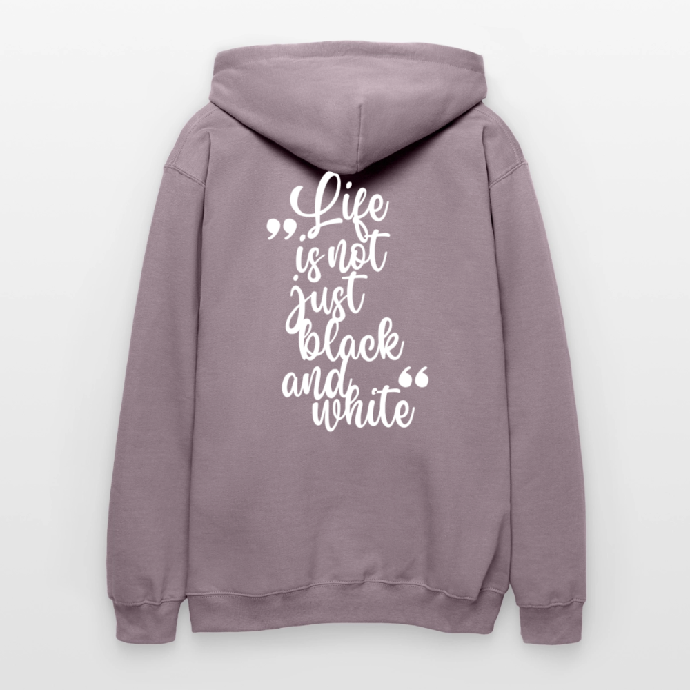 LiNBW. Crew Hoodie White Edition Life is not just black and white - Lilagrau 
