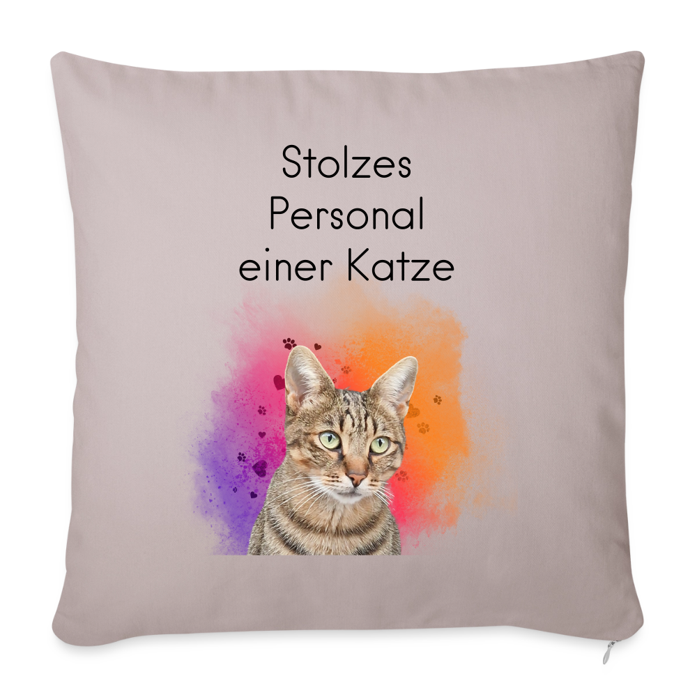 Pedro´s Kissen Stolzes Personal einer Katze Black Edition - helles Taupe