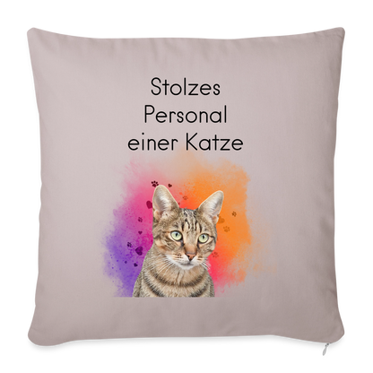 Pedro´s Kissen Stolzes Personal einer Katze Black Edition - helles Taupe