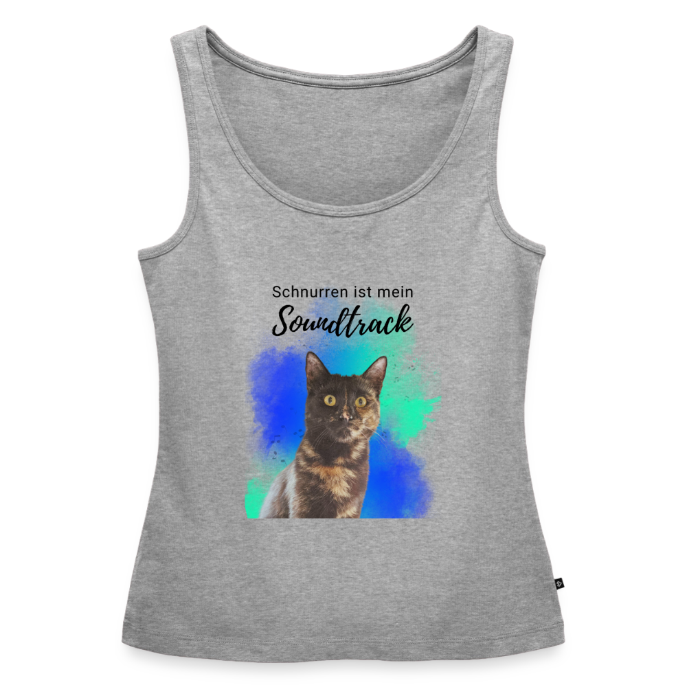 Nala´s Tank Top Premium Schnurren ist mein Soundtrack Black Edition - Grau meliert
