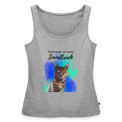Nala´s Tank Top Premium Schnurren ist mein Soundtrack Black Edition - Grau meliert