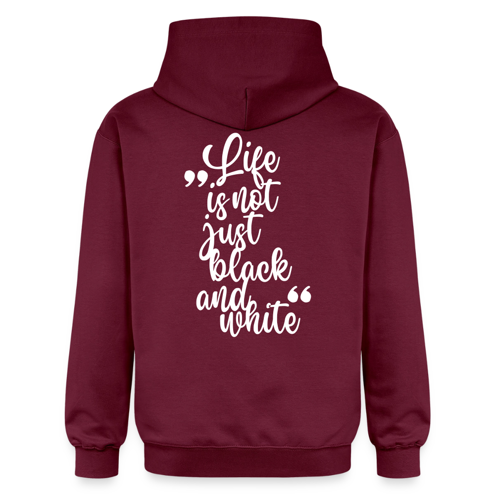 LiNBW. Crew Hoodie White Edition Life is not just black and white - Maroon