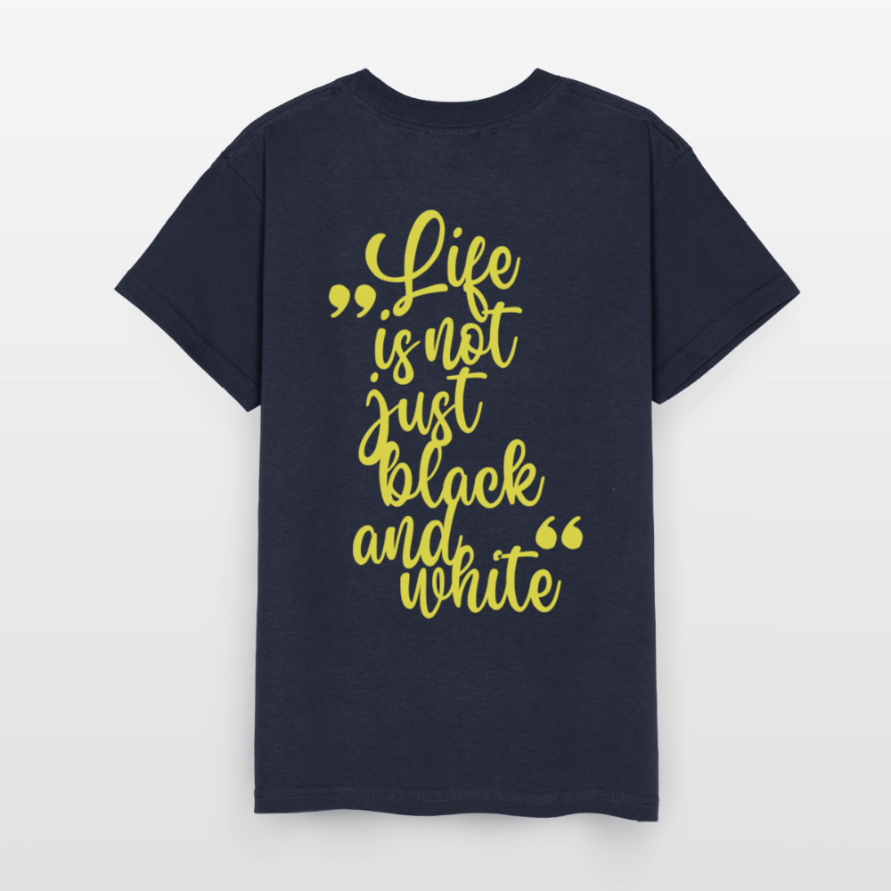 LiNBW. Crew T-Shirt Yellow Edition Life is not just black and white - Navy