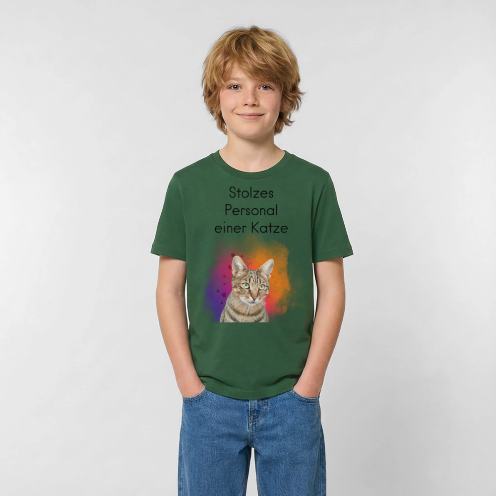 Pedro's T-Shirt Stolzes Personal einer Katze Black Edition - LiNBW.