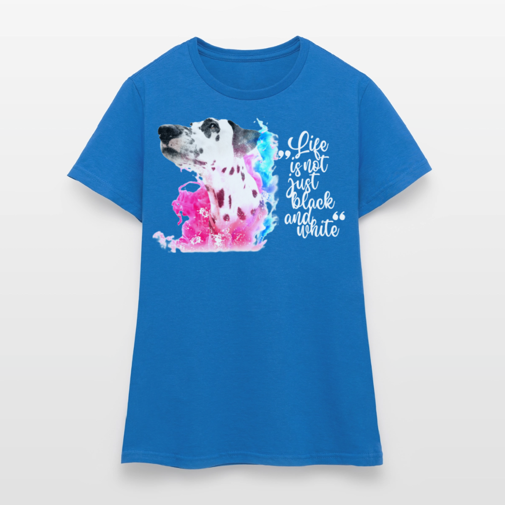 Boa's T-Shirt Splash White Edition Life is not just black and white - Royalblau