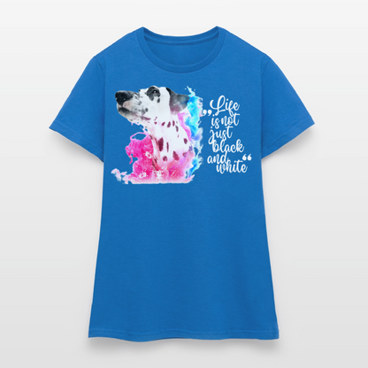 Boa's T-Shirt Splash White Edition Life is not just black and white - Royalblau