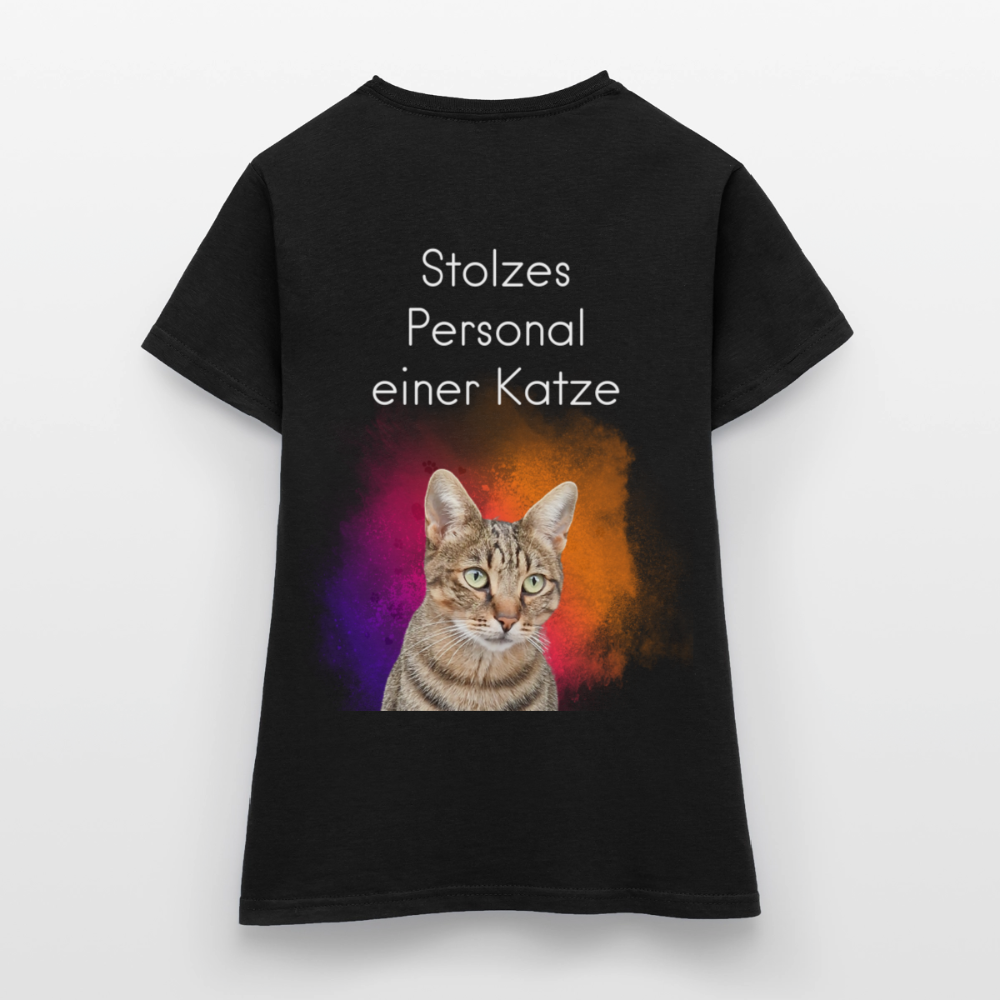 Pedro's T-Shirt CAT MOM Stolzes Personal einer Katze White Edition - Schwarz