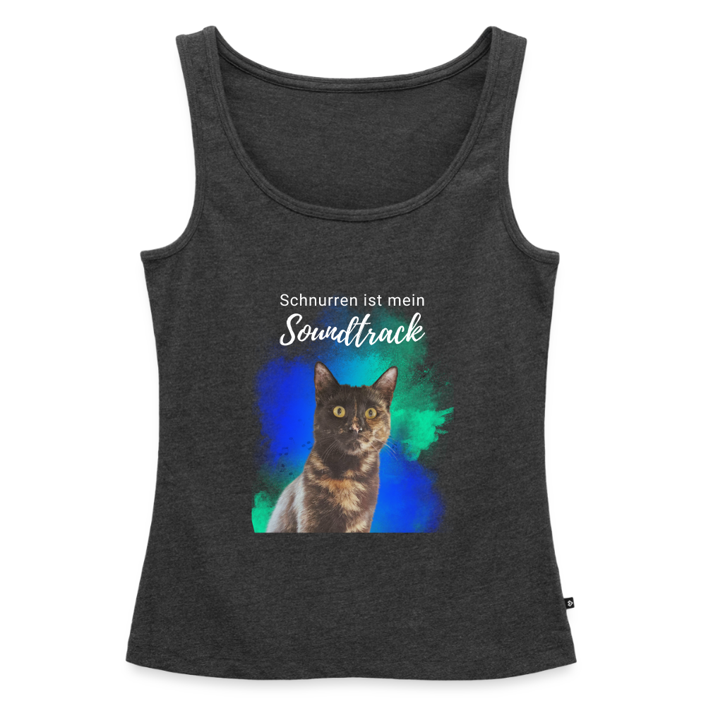 Nala´s Tank Top Premium Schnurren ist mein Soundtrack White Edition - Anthrazit meliert