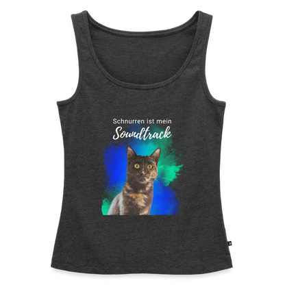 Nala´s Tank Top Premium Schnurren ist mein Soundtrack White Edition - Anthrazit meliert