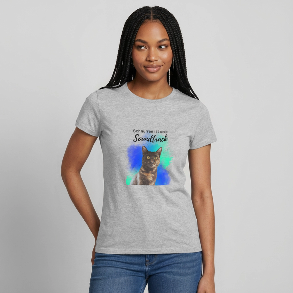 Nala's T-Shirt Schnurren ist mein Soundtrack Black Edition - Grau meliert