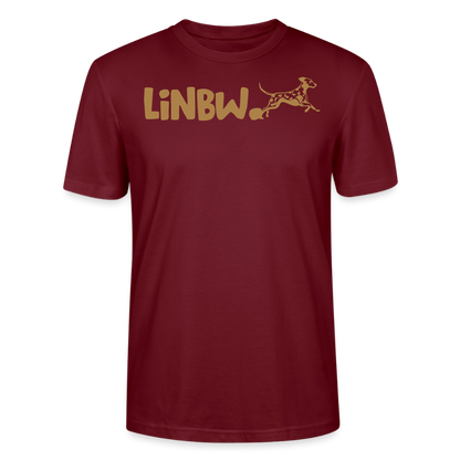 LiNBW. Unisex T-Shirt Premium Crew Brown Edition Life is not just black and white - Burgunderrot
