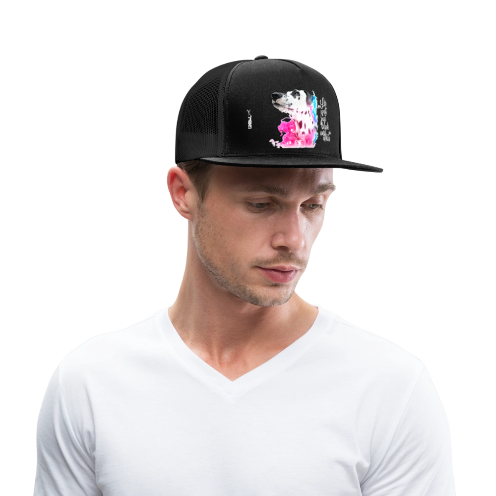 Boa´s Trucker Cap Splash Life is not just black and white Edition White - Schwarz/Schwarz