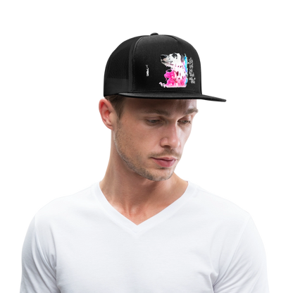 Boa´s Trucker Cap Splash Life is not just black and white Edition White - Schwarz/Schwarz