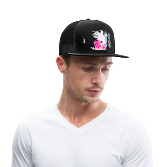Boa´s Trucker Cap Splash Life is not just black and white Edition White - Schwarz/Schwarz