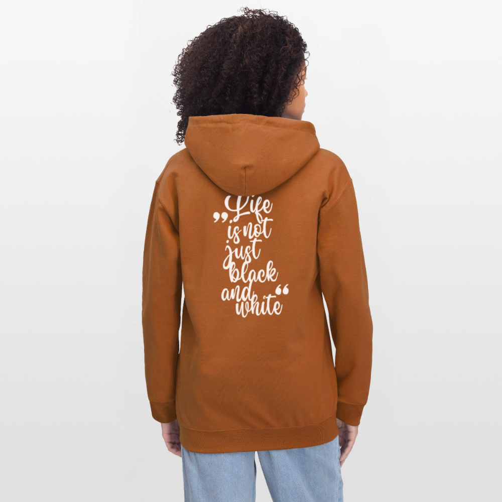 LiNBW. Crew Hoodie White Edition Life is not just black and white - Athletic Orange