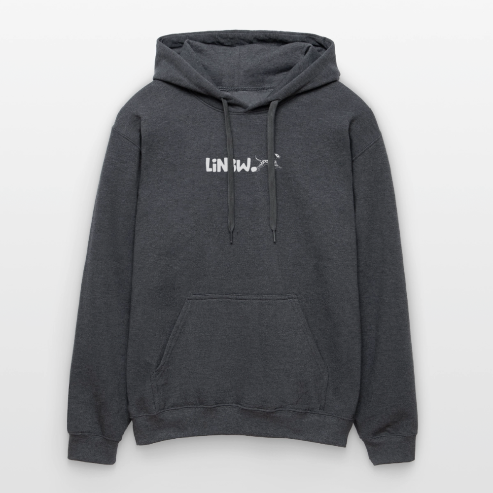 LiNBW. Crew Hoodie White Edition Life is not just black and white - Dunkelgrau meliert