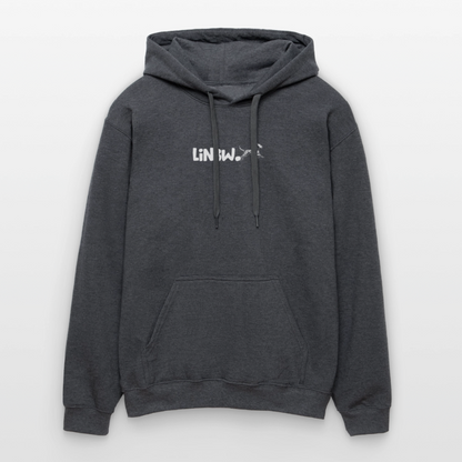 LiNBW. Crew Hoodie White Edition Life is not just black and white - Dunkelgrau meliert