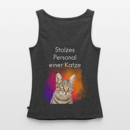 Pedro´s Tank Top Premium Stolzes Personal einer Katze CAT MOM Black Edition - Anthrazit meliert