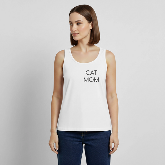 Pedro´s Tank Top Premium Stolzes Personal einer Katze CAT MOM Black Edition - Weiß