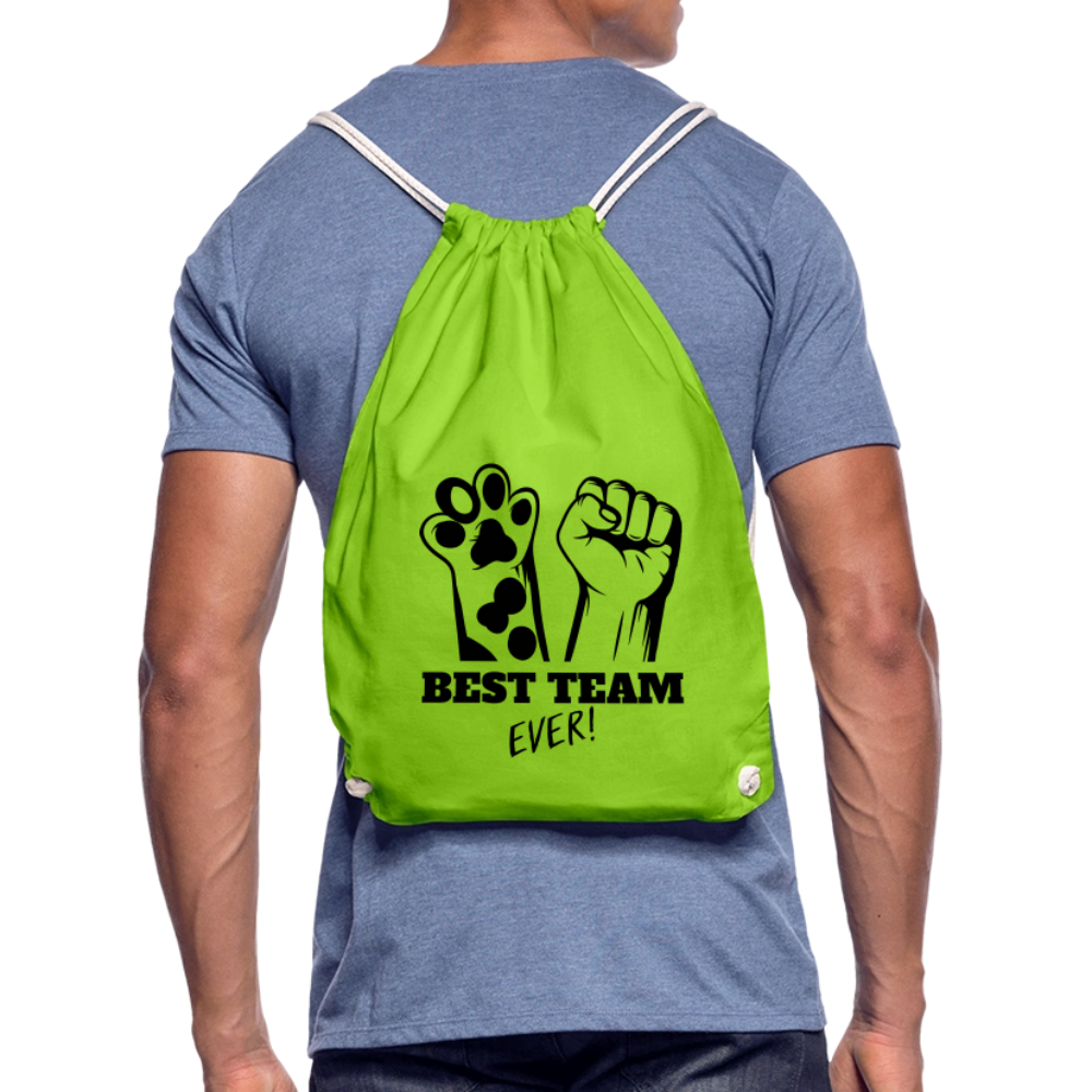 Best Team Ever Turnbeutel Black Edition - Neongrün