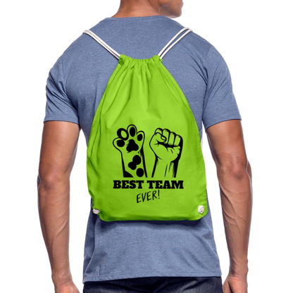 Best Team Ever Turnbeutel Black Edition - Neongrün